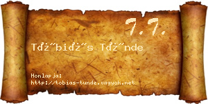 Tóbiás Tünde névjegykártya