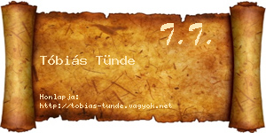 Tóbiás Tünde névjegykártya